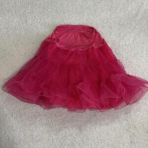 Women’s knee length Hot Pink Tulle Layered TuTu Petticoat Skirt